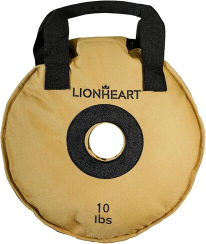 مجموعة لوحات وزن كيس الرمل من Lionheart | أكياس الرمل للتمرين | لوحات ممتصة للصدمات لصالة الألعاب الرياضية المنزلية | حقيبة رمل مناسبة للسفر للياقة البدنية وتدريب الأثقال | أطباق غير مملوءة 10، 15، 25، 35، 45 رطلاً (مجموعة من 2) in Saudi Arabia