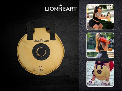 مجموعة لوحات وزن كيس الرمل من Lionheart | أكياس الرمل للتمرين | لوحات ممتصة للصدمات لصالة الألعاب الرياضية المنزلية | حقيبة رمل مناسبة للسفر للياقة البدنية وتدريب الأثقال | أطباق غير مملوءة 10، 15، 25، 35، 45 رطلاً (مجموعة من 2) in Saudi Arabia