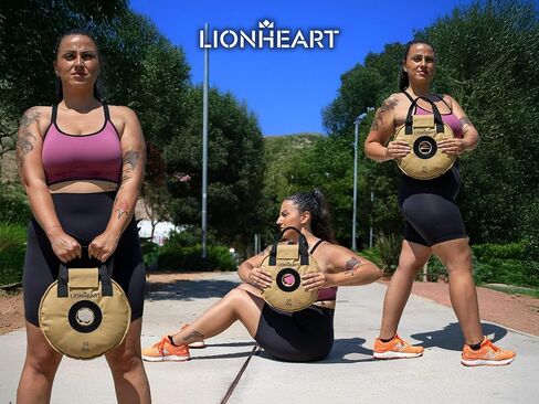 مجموعة لوحات وزن كيس الرمل من Lionheart | أكياس الرمل للتمرين | لوحات ممتصة للصدمات لصالة الألعاب الرياضية المنزلية | حقيبة رمل مناسبة للسفر للياقة البدنية وتدريب الأثقال | أطباق غير مملوءة 10، 15، 25، 35، 45 رطلاً (مجموعة من 2) in Saudi Arabia