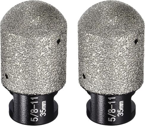 HARFINGTON قطعتان من رؤوس الطحن الماسية على شكل إصبع 35 مم وفتحتين مع خيط 5/8"-11 لتكبير تشكيل الطحن الثقوب الموجودة على سطح الرخام، أسود in Saudi Arabia