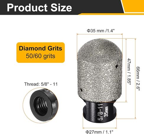 HARFINGTON Diamond Finger Shaped Milling Bit 35mm 2 Holes with 5/8"-11 Thread for Enlarging Shaping Milling Existing Holes on Marble Countertop in Saudi Arabia