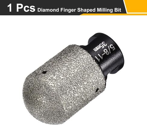 HARFINGTON Diamond Finger Shaped Milling Bit 35mm 2 Holes with 5/8"-11 Thread for Enlarging Shaping Milling Existing Holes on Marble Countertop in Saudi Arabia