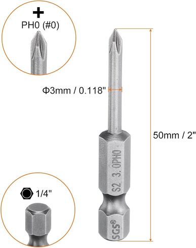 HARFINGTON 6pcs #1 Phillips Screwdriver Bit PH1 1/4" Hex Shank 6" (150mm) Long Magnetic S2 Steel Industrial Grade Screw Driver Bit Cross Head Electric Drill Bits 0.2" (5mm) Rod in Saudi Arabia
