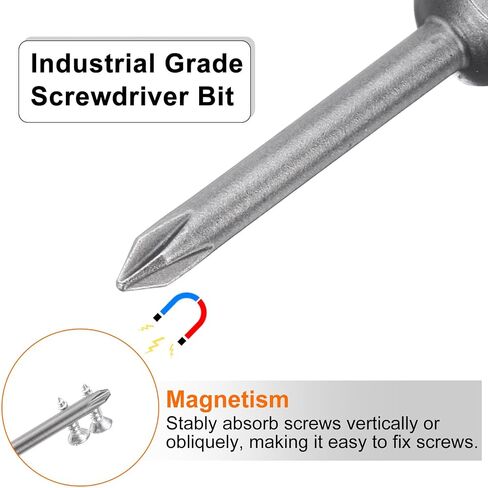 HARFINGTON 6pcs #1 Phillips Screwdriver Bit PH1 1/4" Hex Shank 6" (150mm) Long Magnetic S2 Steel Industrial Grade Screw Driver Bit Cross Head Electric Drill Bits 0.2" (5mm) Rod in Saudi Arabia