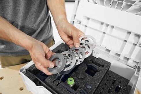 Festool 578047 OF 1010 Imperial Accessory Kit – Router Guide Rail Adapter, Copy Rings, Circle Cutting, Dust Collection, Sub-Bases & Systainer³ Storage for Precision Routing in Saudi Arabia