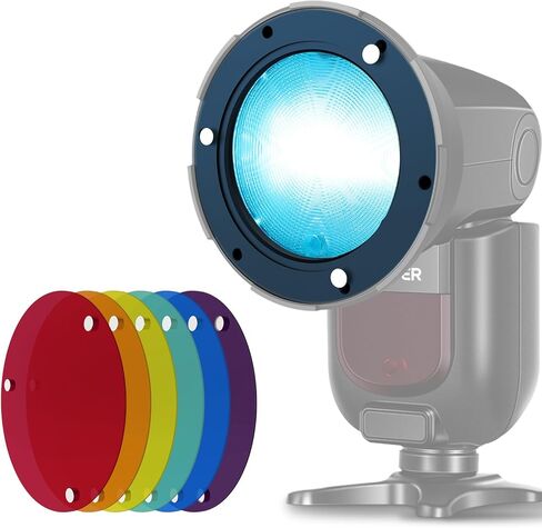 مجموعة مرشح جل بستة ألوان من NEEWER، مجموعة ملحقات فلاش مغناطيسية لـ NEEWER NW700 NW760 Z880 Square Head Speedlight & Z1 Z2 Z2PRO Z3 Z2II Camera Speedlite، حلقة المحول غير متضمنة، CRS17 in Kuwait
