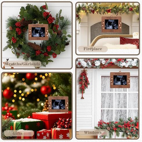 2025 Sonogram Picture Frame Tiny Miracle Ultrasound Christmas Ornament,Baby's First Wooden Christmas Keepsake Christmas Tree Decoration for Expecting Parents and Grandparents in Saudi Arabia