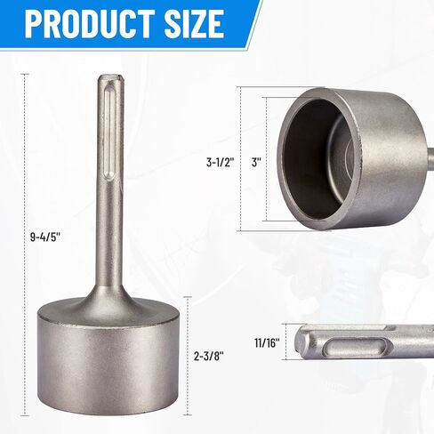 SDS Max Shank T-Post Driver, 3" Diameter Head for SDS-Max Rotary Hammers | Heavy-Duty Fence Post Pounder Compatible With Standard T Posts and Ground Rods in Saudi Arabia