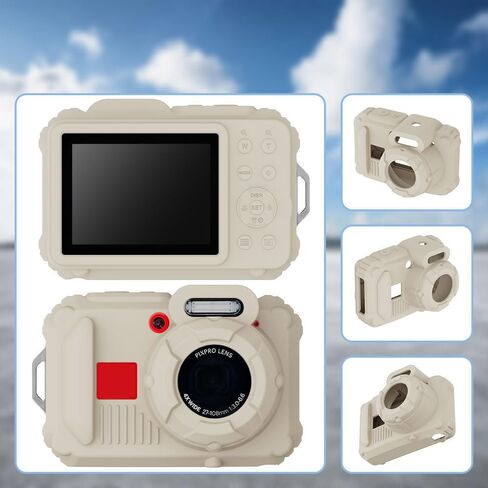 حافظة سيليكون لكاميرا Kodak Pixpro wpz2 الرقمية مع غطاء عدسة قابل للإزالة وواقي شاشة وحبل لملحقات Ckodak pixpro wpz2 - (أبيض الأرز) in Kuwait