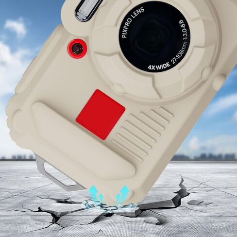 حافظة سيليكون لكاميرا Kodak Pixpro wpz2 الرقمية مع غطاء عدسة قابل للإزالة وواقي شاشة وحبل لملحقات Ckodak pixpro wpz2 - (أبيض الأرز) in Kuwait