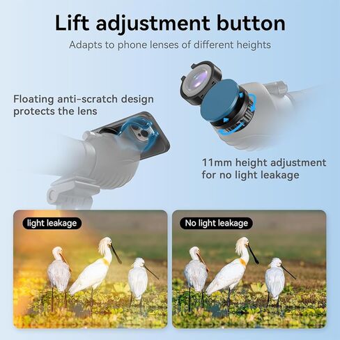 APEXEL Magnetic Telescope Phone Adapter, 45-55mm Aluminum Foldable Photo Adapter Fits All Smartphone, Universal Phone Mount for Binocular, Monocular, Microscope, Spotting Scope in Kuwait