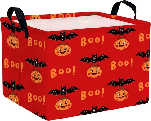 Large Halloween Themed Candy Gift Basket for Kids Foldable Baby Storage Bin Decor(BOO Bat Pumpkin) in Saudi Arabia