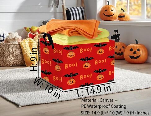 Large Halloween Themed Candy Gift Basket for Kids Foldable Baby Storage Bin Decor(BOO Bat Pumpkin) in Saudi Arabia