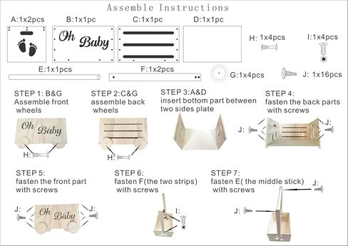 سلال هدايا استحمام الطفل، خزانة خشبية للأطفال هدية للأولاد والبنات حديثي الولادة، صندوق قفص خشبي بمقبض وعجلات، سلة ديكورات استحمام لطيفة مخصصة لحديثي الولادة in Kuwait
