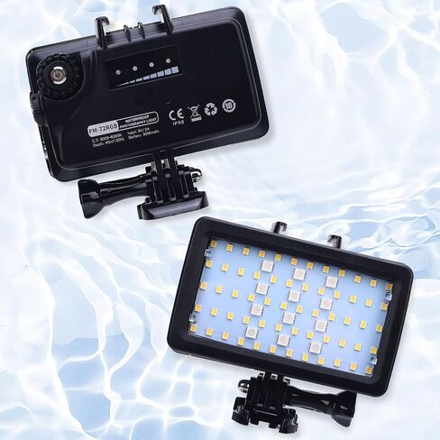 مصباح غوص لإضاءة الفيديو من PUSOKEI، ضوء RGB LED تحت الماء بدرجة حرارة لون 5000 إلى 6000 كلفن مع خرزات LED عالية السطوع، للتصوير الفوتوغرافي بالفيديو والغوص in Kuwait