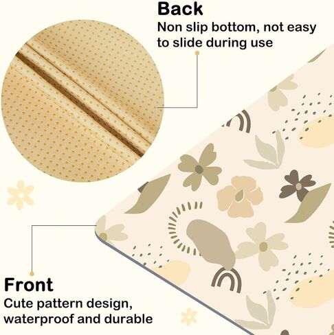 Splat Mat for Under High Chair 42 x 42 Inch Waterproof Baby Splash Mat with Non Slip Bottom Reusable Portable Highchair Mat for Floor Food Catcher for High Chair, Yellow Pink Floral in Kuwait