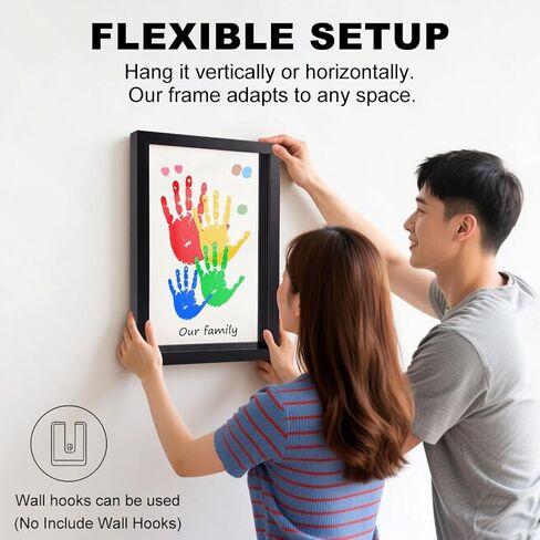 Family Handprint Kit, DIY Craft Keepsake Frame Baby Hand and Footprint Kit with 6 Paints, Unique Family Gifts for New Parents, Grandparents, Anniversary(COLOR:White) in Saudi Arabia