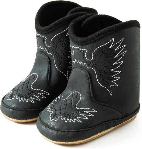 Jastore Baby Cowboy Boots Western Boots Toddler Cowboy Bootie Soft Sole Non-Slip Crib Shoes for Infant Boys Girls in Saudi Arabia