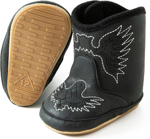 Jastore Baby Cowboy Boots Western Boots Toddler Cowboy Bootie Soft Sole Non-Slip Crib Shoes for Infant Boys Girls in Saudi Arabia