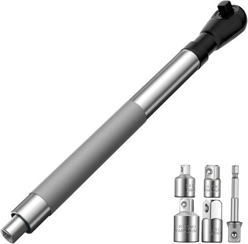 3/8" Offset Extension Wrench for Electric Drill, Impact Ratchet Extender for Tight Spaces, with 4 Adapters in Saudi Arabia