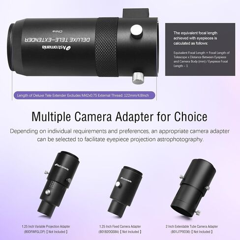 Astromania Tele Extender Deluxe - Bundle with - T Ring for Canon EOS SLR/DSLR in Saudi Arabia