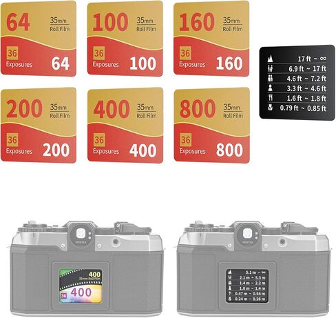JJC 6 قطع من بطاقات تسجيل الأفلام وقطعة واحدة من البطاقة المرجعية لمسافة التركيز، لكاميرا PENTAX 17، لا تحتاج إلى تشذيب، مجموعة بطاقات أدوات التصوير الفوتوغرافي للفيلم على الوجهين in Saudi Arabia