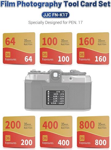 JJC 6 قطع من بطاقات تسجيل الأفلام وقطعة واحدة من البطاقة المرجعية لمسافة التركيز، لكاميرا PENTAX 17، لا تحتاج إلى تشذيب، مجموعة بطاقات أدوات التصوير الفوتوغرافي للفيلم على الوجهين in Saudi Arabia
