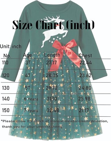 Little Girls Christmas Red Dress Toddler Long Sleeves Green Sparkle Stars Tulle Tutu Party Dresses Xmas Outfits in Kuwait
