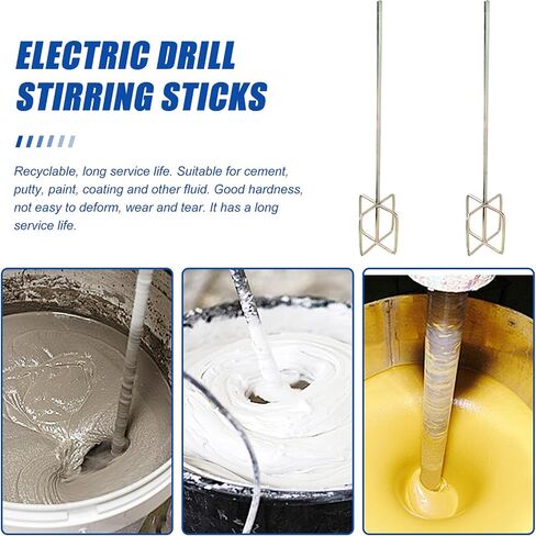 DOITOOL Mixing Paddle for Drill : 2 PCS Grout Drill Attachment - 21 Inch Long Shaft Paddle Electric Cement Mixing Rods for Paint, Plaster, Concrete - Alloy Accessories for DIY Projects in Saudi Arabia