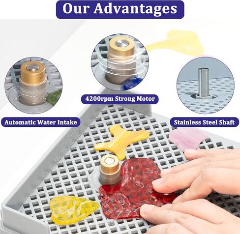 Stained Glass Grinder Mini DIY Grinding Tool, 9V 3.5A Portable Glass Grinder Kit with 5/8" Diamond Grinder Bit for Glass Processing Arts Etc. (Blue) in Saudi Arabia