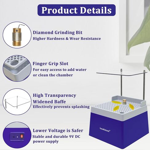 Stained Glass Grinder Mini DIY Grinding Tool, 9V 3.5A Portable Glass Grinder Kit with 5/8" Diamond Grinder Bit for Glass Processing Arts Etc. (Blue) in Saudi Arabia