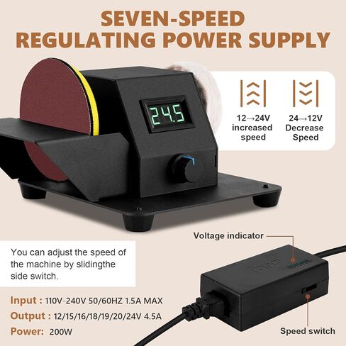 Mini Bench Grinder Polisher Machine Small Disc Sander with Sanding Platform and Polishing Wheel, Stepless Speed Control in Saudi Arabia