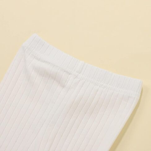 Baby Toddler Girls Boys Leggings Solid Color Elastic Waist Vertical Pattern Unisex Baby Pants 0-18 Months in Kuwait
