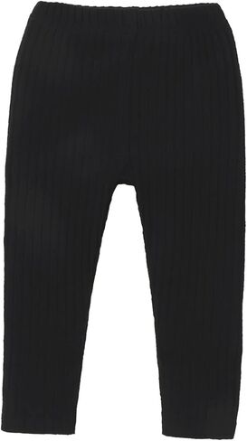 Baby Toddler Girls Boys Leggings Solid Color Elastic Waist Vertical Pattern Unisex Baby Pants 0-18 Months in Kuwait
