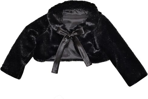 سترة بوليرو من الفرو الصناعي للفتيات الصغيرات مربوطة بفيونكة من Sweet Kids in Kuwait