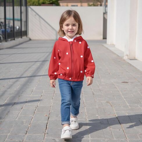 Toddler Girl Windbreaker Jacket Strawberry Baby Girls Hooded Fall Jackets Long Sleeve Zipper Outwear Winter Coat in Saudi Arabia