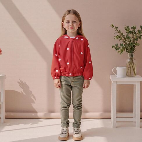 Toddler Girl Windbreaker Jacket Strawberry Baby Girls Hooded Fall Jackets Long Sleeve Zipper Outwear Winter Coat in Saudi Arabia