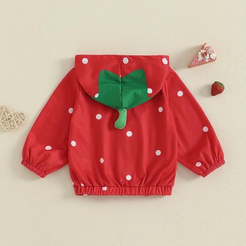 Toddler Girl Windbreaker Jacket Strawberry Baby Girls Hooded Fall Jackets Long Sleeve Zipper Outwear Winter Coat in Saudi Arabia