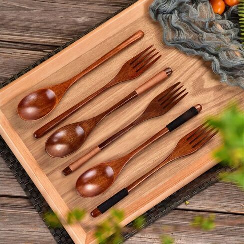 Dinnerware Cutlery Handmade Natural Spoon Fork Kitchen Accessories(2) in Saudi Arabia