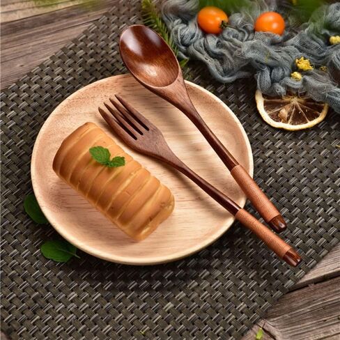 Dinnerware Cutlery Handmade Natural Spoon Fork Kitchen Accessories(2) in Saudi Arabia