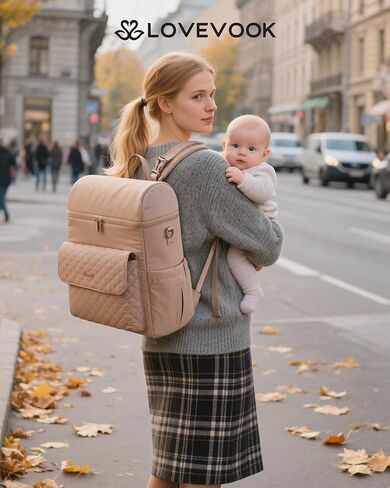 LOVEVOOK Diaper Bag Backpack, 3 in 1 Baby Bag with Changing Pad & Detachable Straps, Large Diaper Backpack for Mom Dad with Stroller Buckles, Black in Saudi Arabia