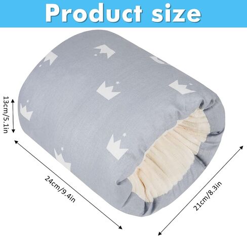 Nursing Arm Pillows for Breastfeeding,Baby Feeding Arm Pillow Portable and Washable for Travel, Soft Cotton Ergonomic Bottle Nursing Essentials（Grey Crown） in Saudi Arabia