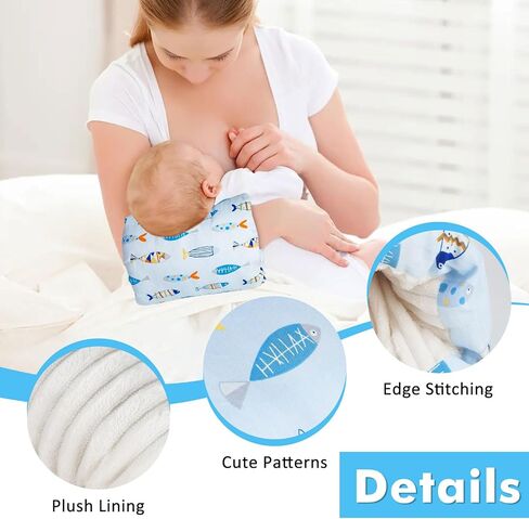 Nursing Arm Pillows for Breastfeeding,Baby Feeding Arm Pillow Portable and Washable for Travel, Soft Cotton Ergonomic Bottle Nursing Essentials（Grey Crown） in Saudi Arabia