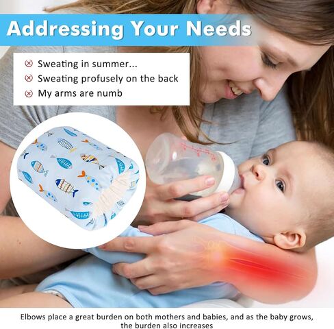 Nursing Arm Pillows for Breastfeeding,Baby Feeding Arm Pillow Portable and Washable for Travel, Soft Cotton Ergonomic Bottle Nursing Essentials（Grey Crown） in Saudi Arabia