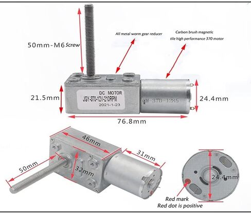 Miniature DC, Motor,Low Speed RPM Dc Gear Motor, JGY370-SG Motor, axial Battery(1260 12v) in Saudi Arabia