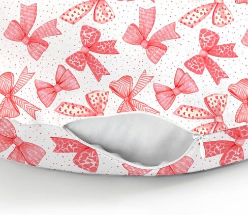 Pink Bows Baby Nursing Pillow Covers for Girl Pink Hair Bows Leopard Stripes Nursing Slipcovers for Breastfeeding Pillows Valentine Hearts Love Soft Stretchy Removable Cover for Newborn Infant in Saudi Arabia
