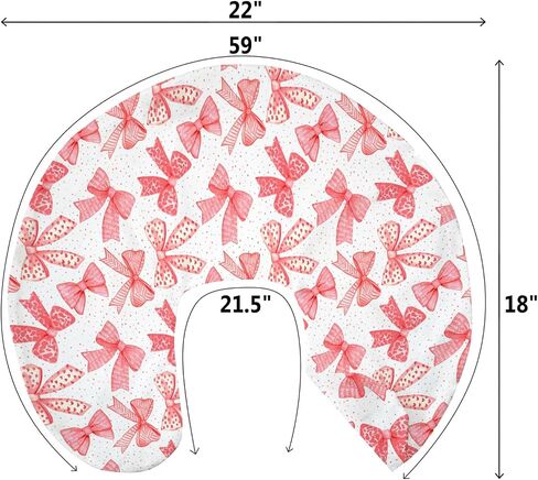 Pink Bows Baby Nursing Pillow Covers for Girl Pink Hair Bows Leopard Stripes Nursing Slipcovers for Breastfeeding Pillows Valentine Hearts Love Soft Stretchy Removable Cover for Newborn Infant in Saudi Arabia