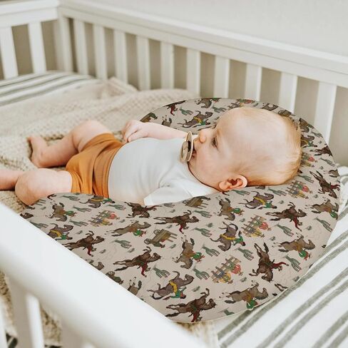 Vintage Cowboy Baby Nursing Pillow Covers for Boy Girl Western Horses Boots Hats Nursing Pillow Slipcovers for Breastfeeding Pillows Country Western Soft Stretchy Removable Covers for Newborn Infant in Saudi Arabia