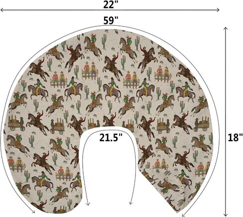 Vintage Cowboy Baby Nursing Pillow Covers for Boy Girl Western Horses Boots Hats Nursing Pillow Slipcovers for Breastfeeding Pillows Country Western Soft Stretchy Removable Covers for Newborn Infant in Saudi Arabia