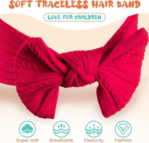 Janinka 32 Pcs Baby Nylon Headbands Hairbands with Bows Elastics Handmade Hair Accessories Stretchy Headband Jacquard Design for Newborn Infant Baby Girls Toddlers Kids in Saudi Arabia